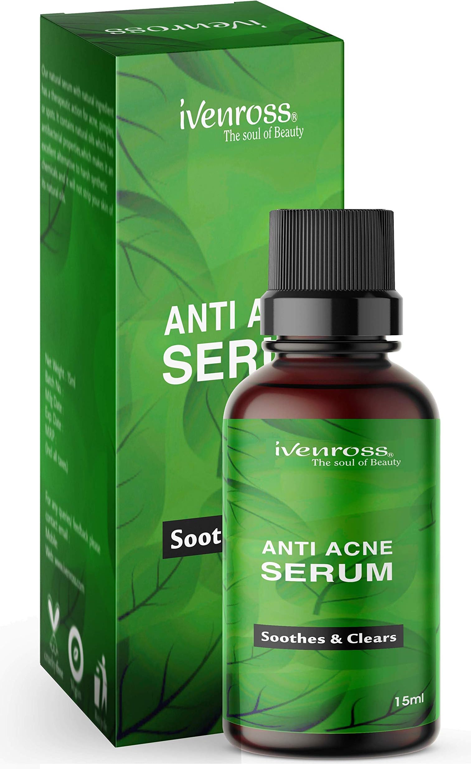 Ivenross Anti Acne Serum Soothes & Clears Acne & Dark Spots | Rosehip & Tea Tree - 15ml