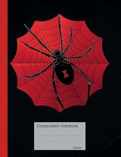 Spider Composition Notebook: Wide Ruled lined Book to write in for school, take notes, for kids, students,teachers, homeschool, redback Spider Cover