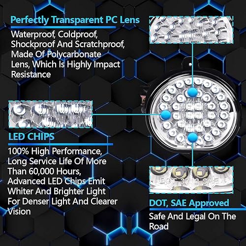 Miniatura 2 de G-PLUS Lámpara LED antiniebla compatible con Dodge Ram 2002-2009, lámparas antiniebla de conducción superbrillantes con interruptor de conductor y