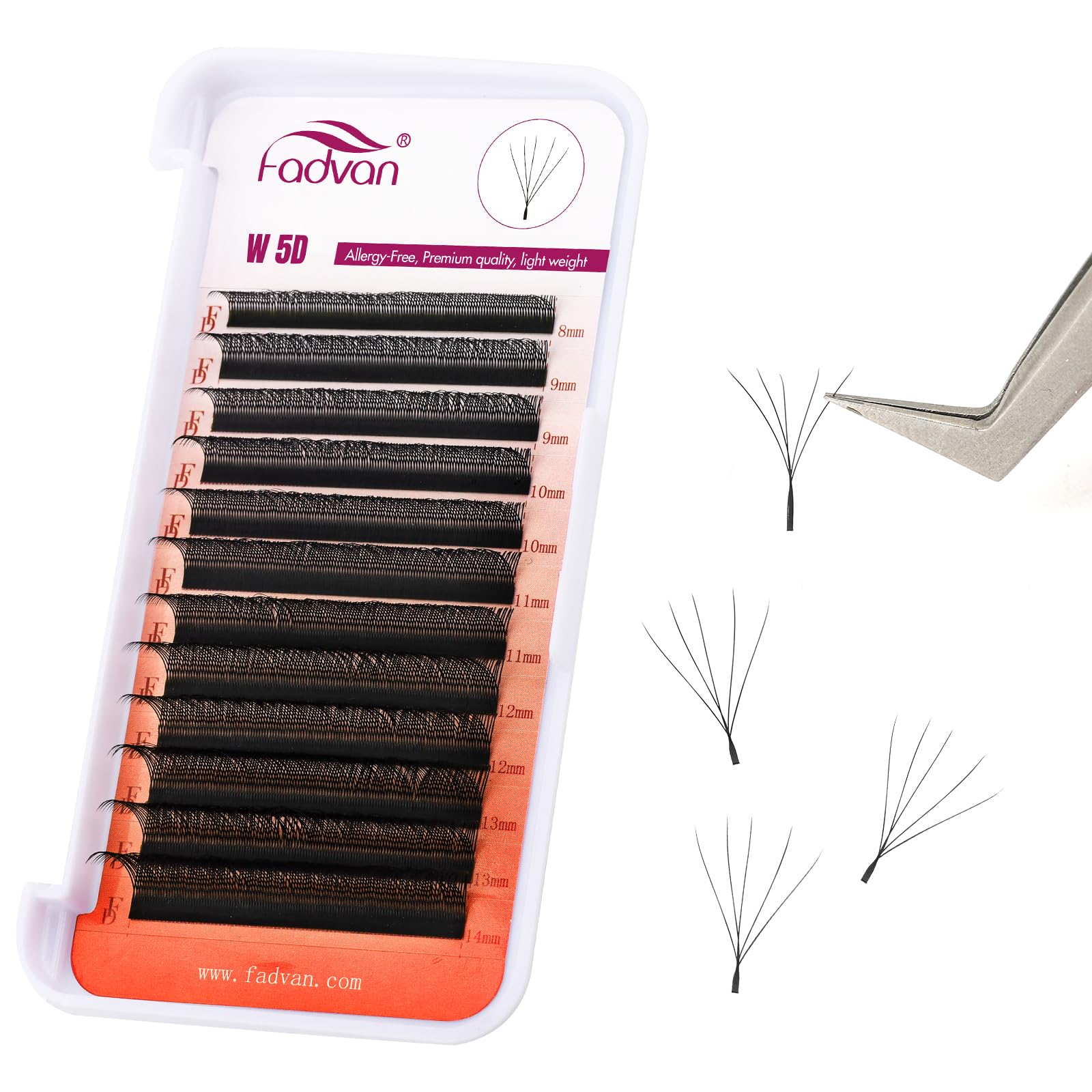 Estensioni delle Ciglia 5D W 0.07 D Curl Premade Fan Eyelash Extension Ciglia 8-14mm Lunghezza Mista W Volume Russo Professionale Tessuto di Seta Ciglia Prefabbricate(0.07D Curl 8-14mm)
