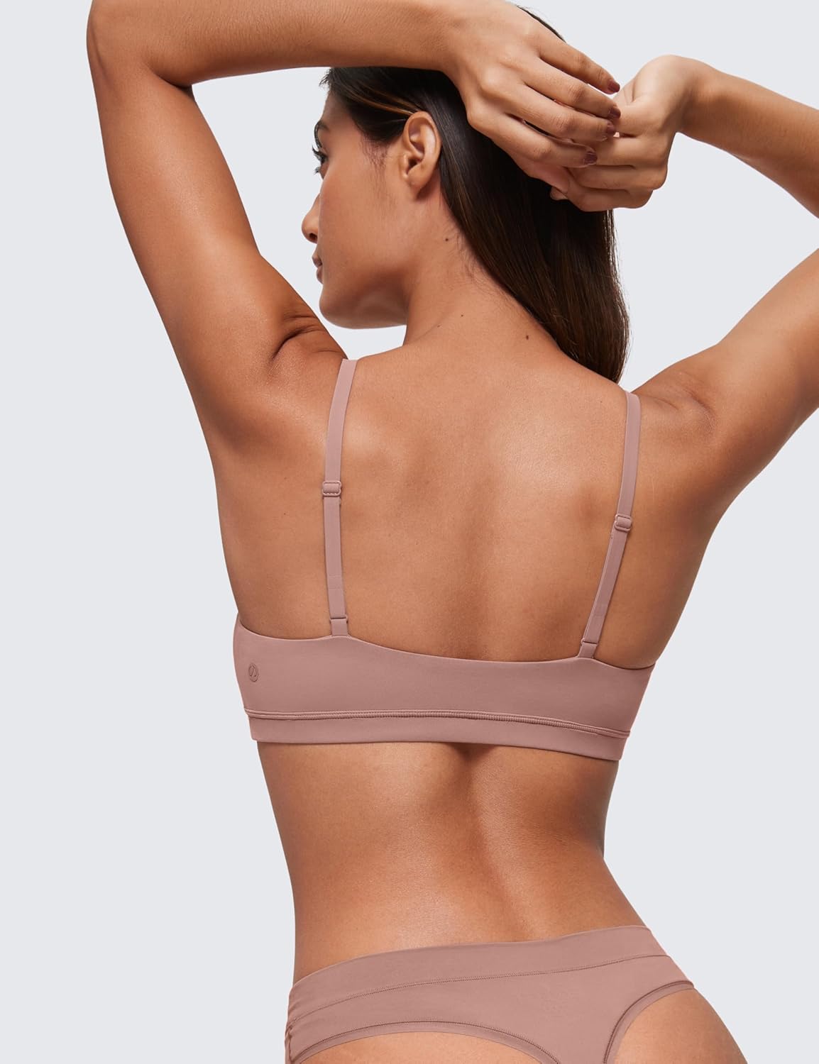 CRZ YOGA Softhold Double Lined Scoop Neck Bralette - Womens Adjustable Straps Cami Wireless Sleep T-Shirt Everyday Bra - Image 2