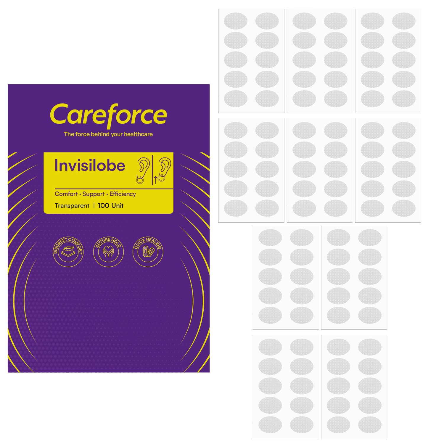 Careforce Ear Lobe Support For Earrings Waterproof Earlobe Support Patches Invisible Ear Lobe Tape For Girls Womens Ear Support For Heavy Earrings Transparent Ear Lobe Support Patches Tape - 100pcs (B0D63DHJCD) Amazon Price History, Amazon Price Tracker