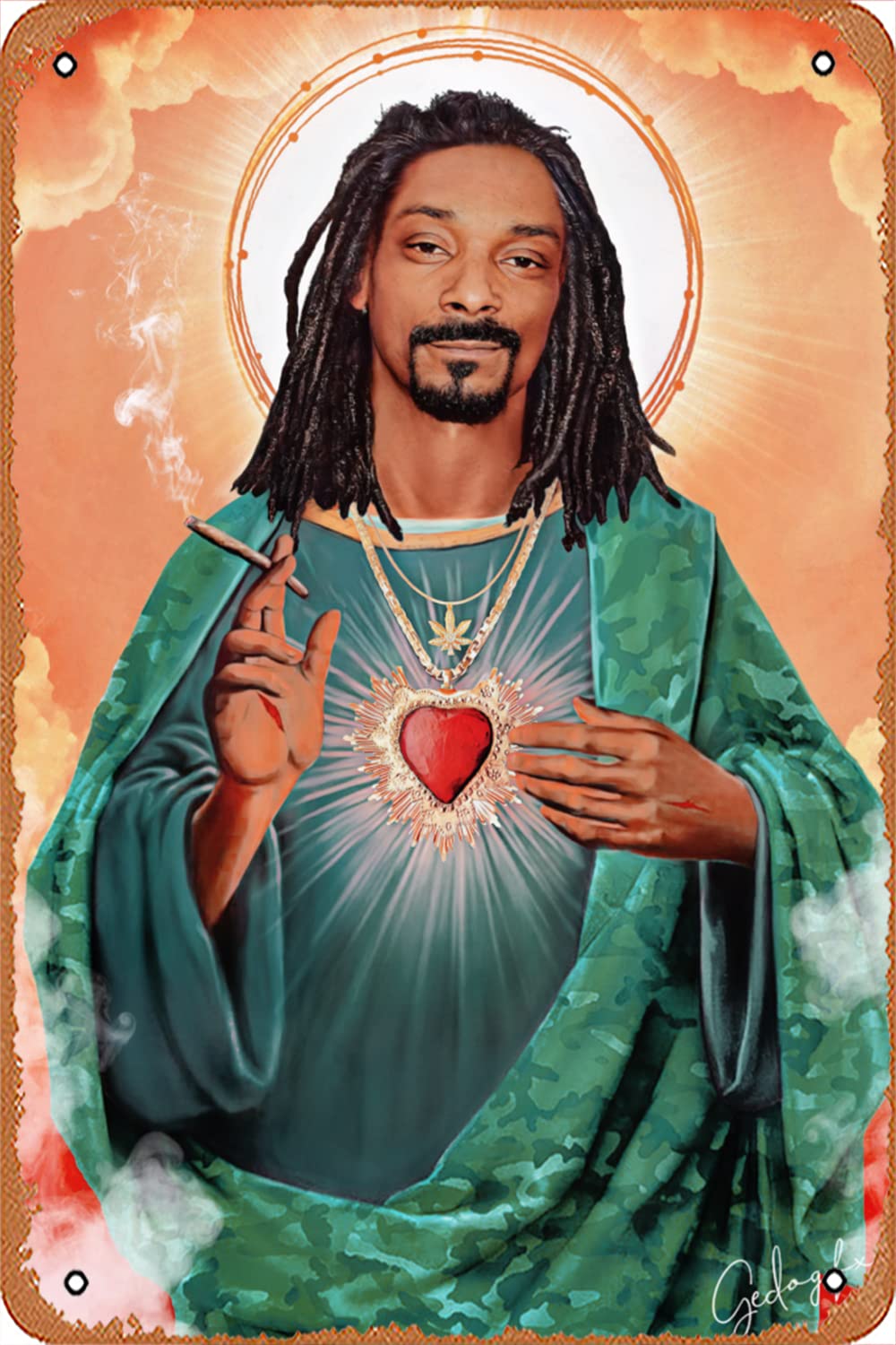 Saint Snoop Dog Poster Tin Sign Wall Decor Funny Vintage Tin Sign