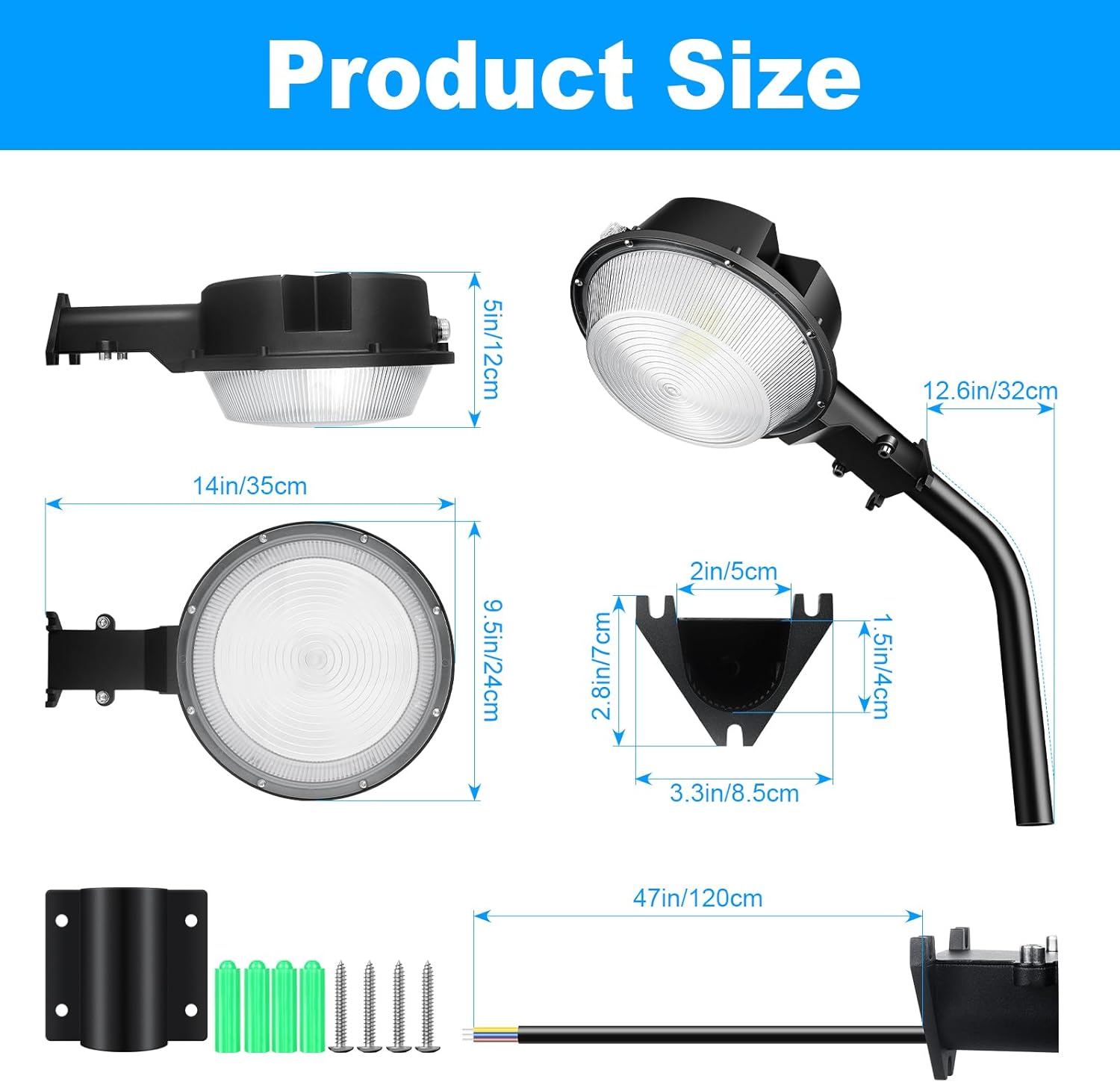 Willpower 100W LED Barn Light,10000LM Yard Area Lights Dusk to Dawn Outdoor Lighting with Photocell 6000K Daylight IP66 Waterproof Street Lights for Security Farmhouse Area Light Garage