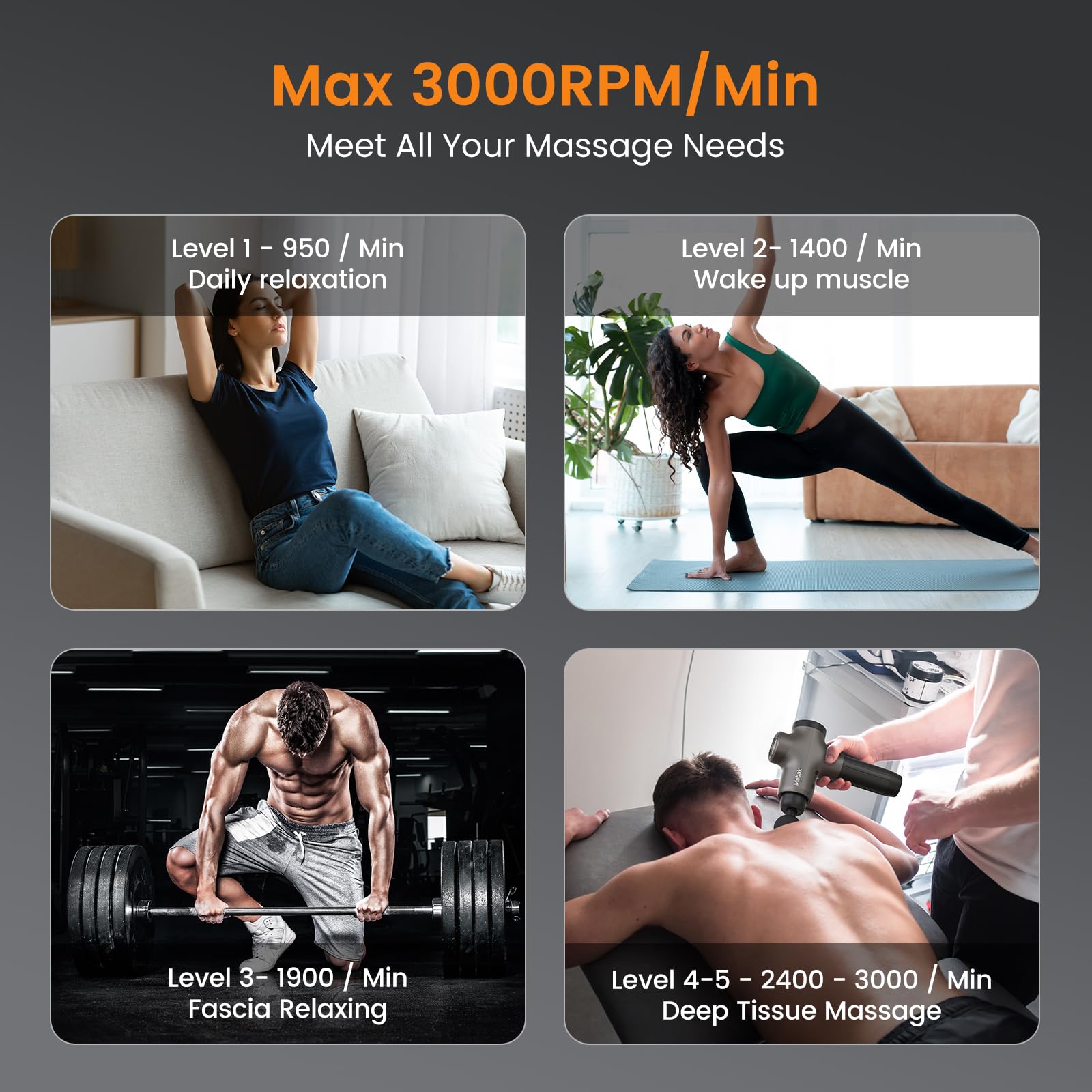 Mebak 3 Massage Gun Deep Tissue, Muscle Massager for Athletes Pain Relief view 3