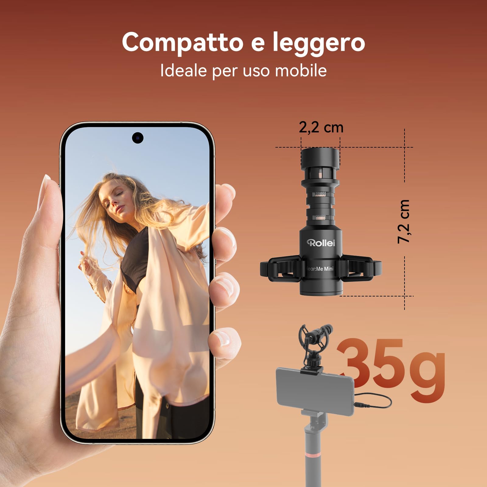 Microfono Fotocamera, Microfoni Direzionale Esterno Professionale per DSLR e Telefono Cellulari con Diagramma Polare Cardioide per Video Streaming su TikTok YouTube, Shotgun-Microfono-Fotocamera-Video