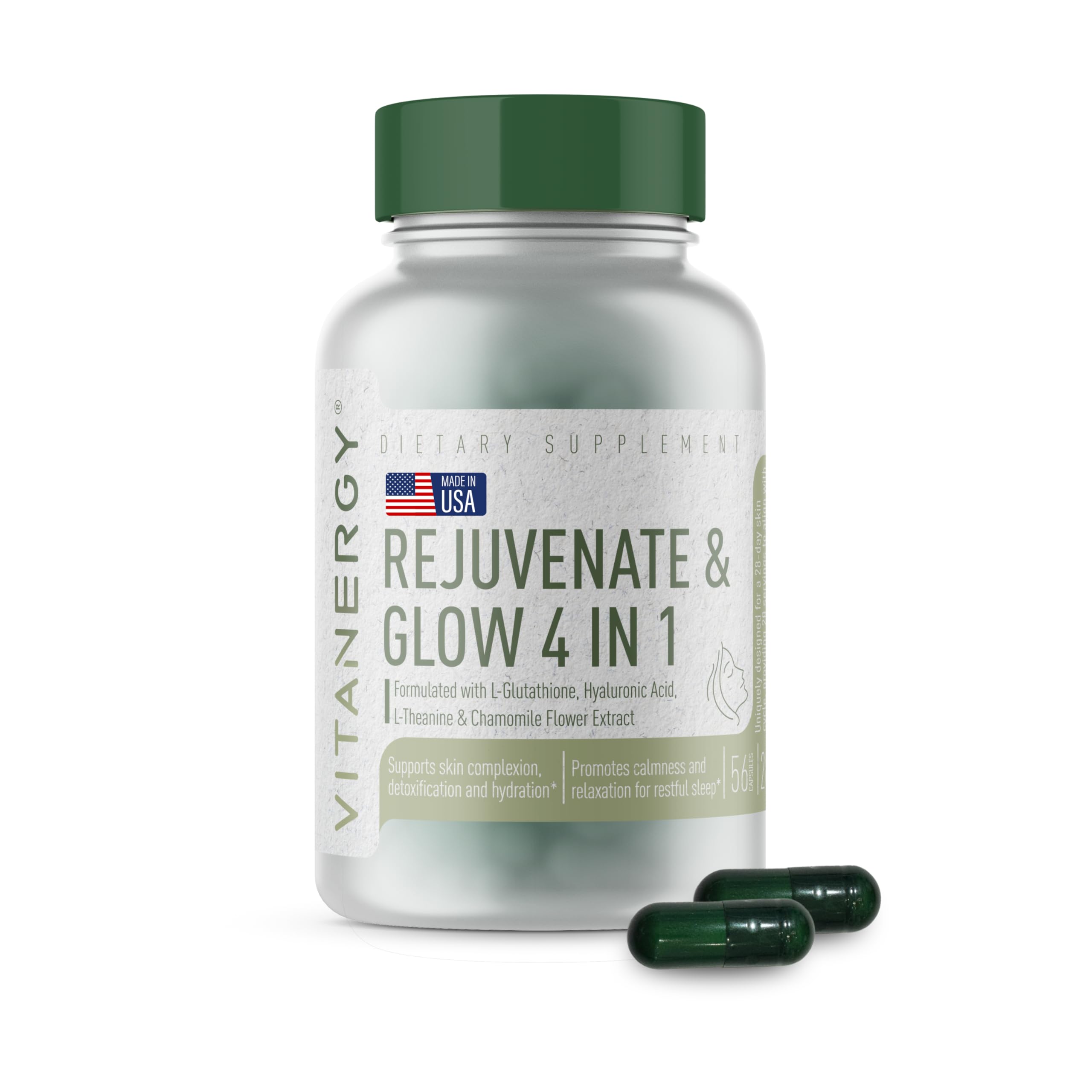glutathione for sleep Amazon.com: Vitanergy Beauty Sleep & Skin Glow Supplement – 4-in-1 Nighttime Support with L-Glutathione, Hyaluronic Acid, L-Theanine & Chamomile – Vegan, Made in USA, 56 Capsules : Health & Household