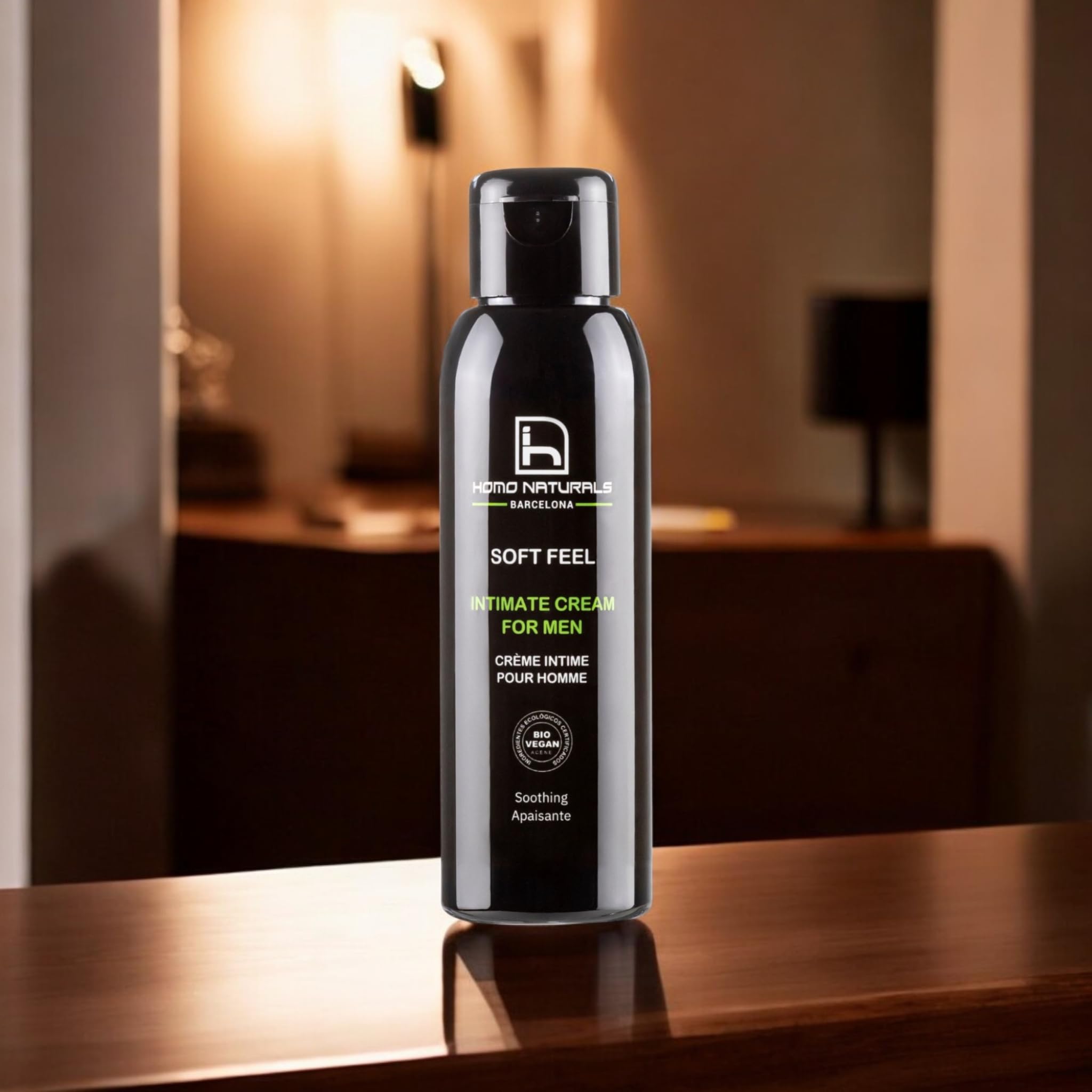 Homo Naturals Soft Feel - Crema Íntima Hombre - Hidratación y Protección Diaria Zona Íntima Masculina - Con Aloe Vera, Caléndula y Hamamelis - Cuidado Íntimo para Hombres Vegano y Ecológico - 100 ml