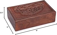 Vista 12 de Ajuny Handcrafted Decorative Wooden Jewelry Box Elephant Embossed Design Hand carved Solid Multipurpose Keepsake Storage Travel Organizer Treasure