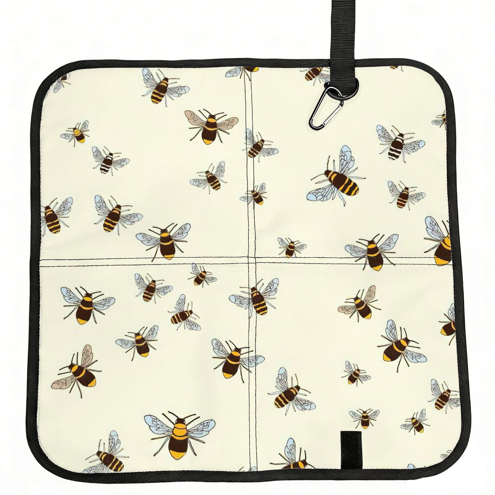 SDEGTHO honey bee. Printed Foldable Seat Pad with Closure, Lightweight Cushion for Airplane Travel Camping