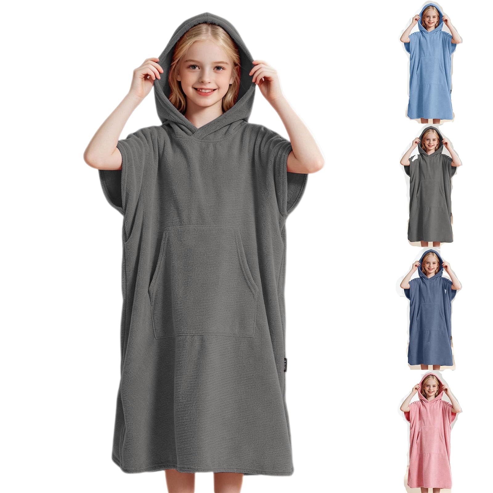 Badeponcho Kinder Jungen - Mädchen Surf Poncho Strandponcho Handtuch mit Kapuze Surfponcho Bademantel