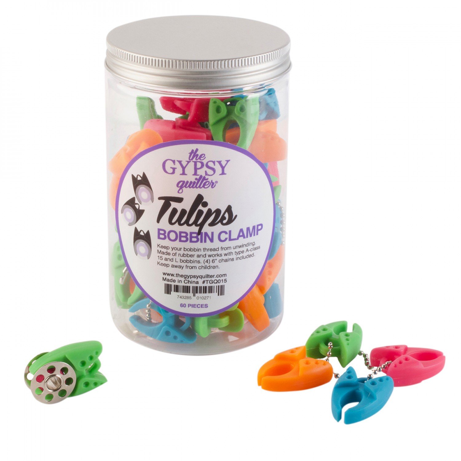 Gypsy Quilter Tulip Clamps 60pc Jar