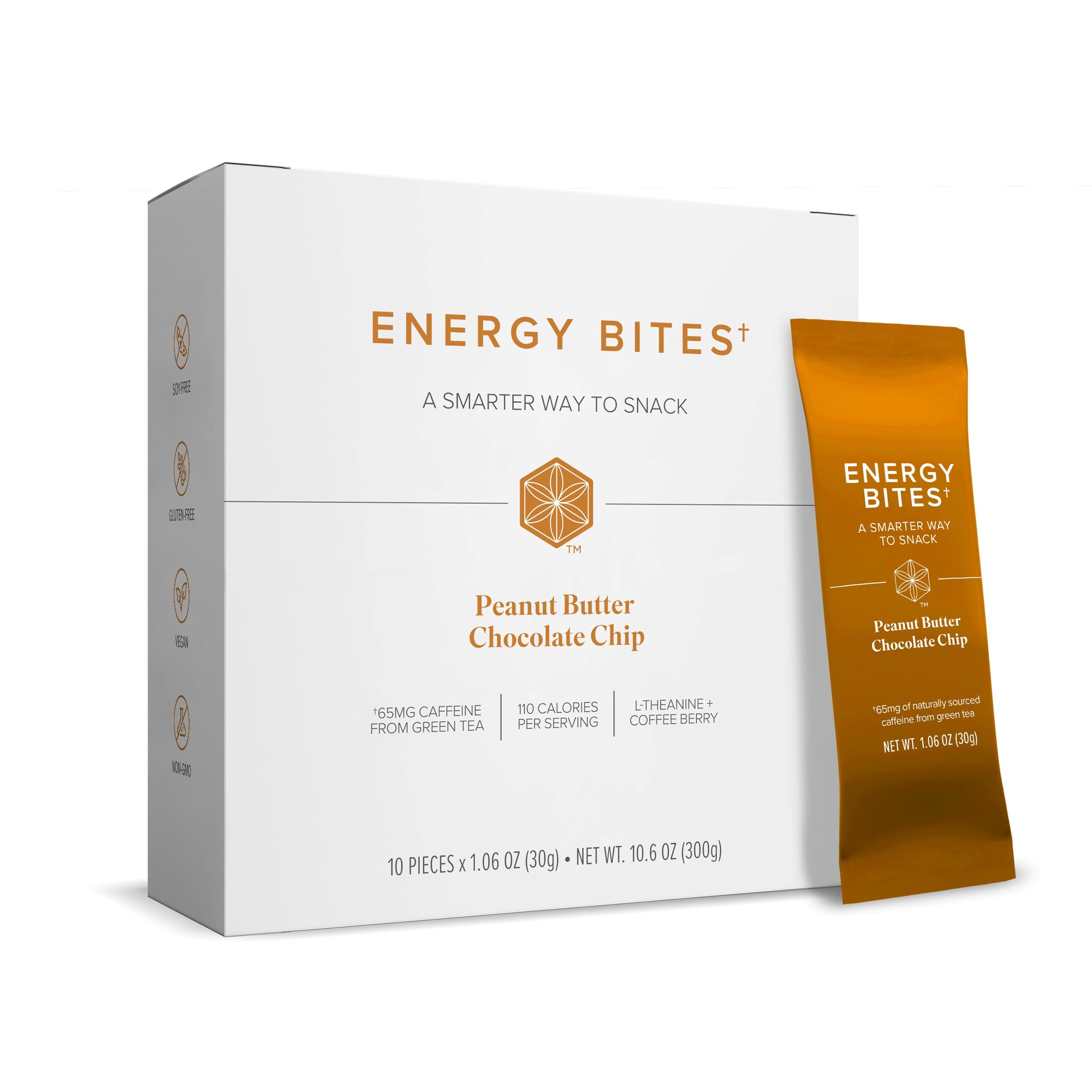 Isagenix Energy Bites - Healthy High-Protein Bars for Energy Support - Gluten-Free & Soy Free - Non-GMO & Vegan - Includes 65 mg of Green Tea Caffeine