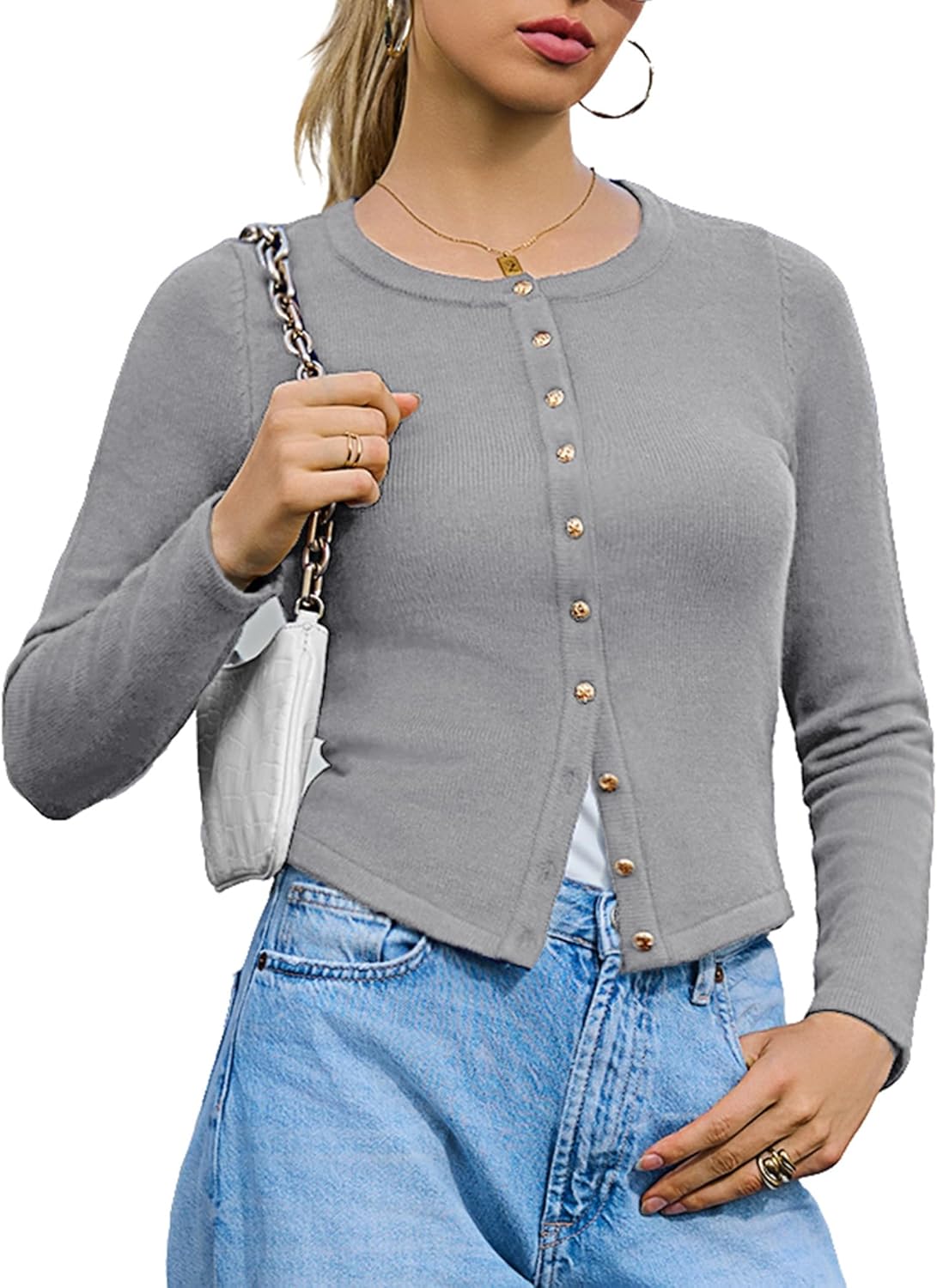 Totatuit Cardigan Sweaters for Women Trendy 2025 Fall Light Weight Long Sleeve Button Up Knit Sweatshirt Jacket