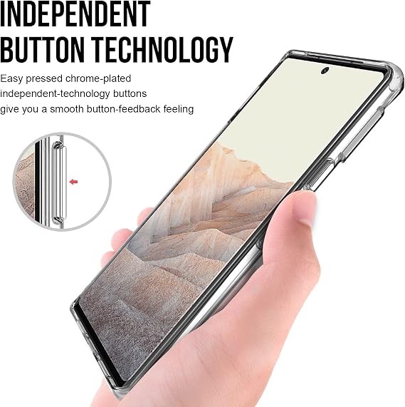 for Google Pixel 6-Pro Case: Military-Grade Shockproof Phone Cover, Anti-Scratch & Reinforced Bumpers - Crystal Clear
