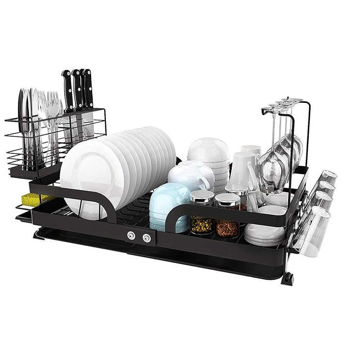 Buy JZBRAIN Dish Drying Rack, Large Dish Rack with Removable Drainboard