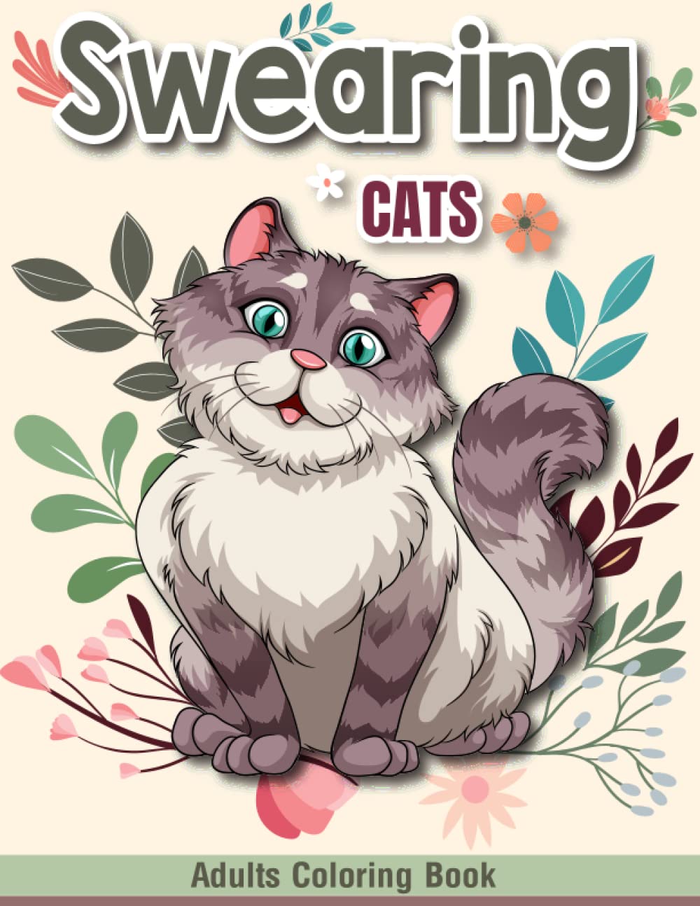 Swearing Cats Coloring Book For Adults: Funny Cat meme Quotes Hilarious ...