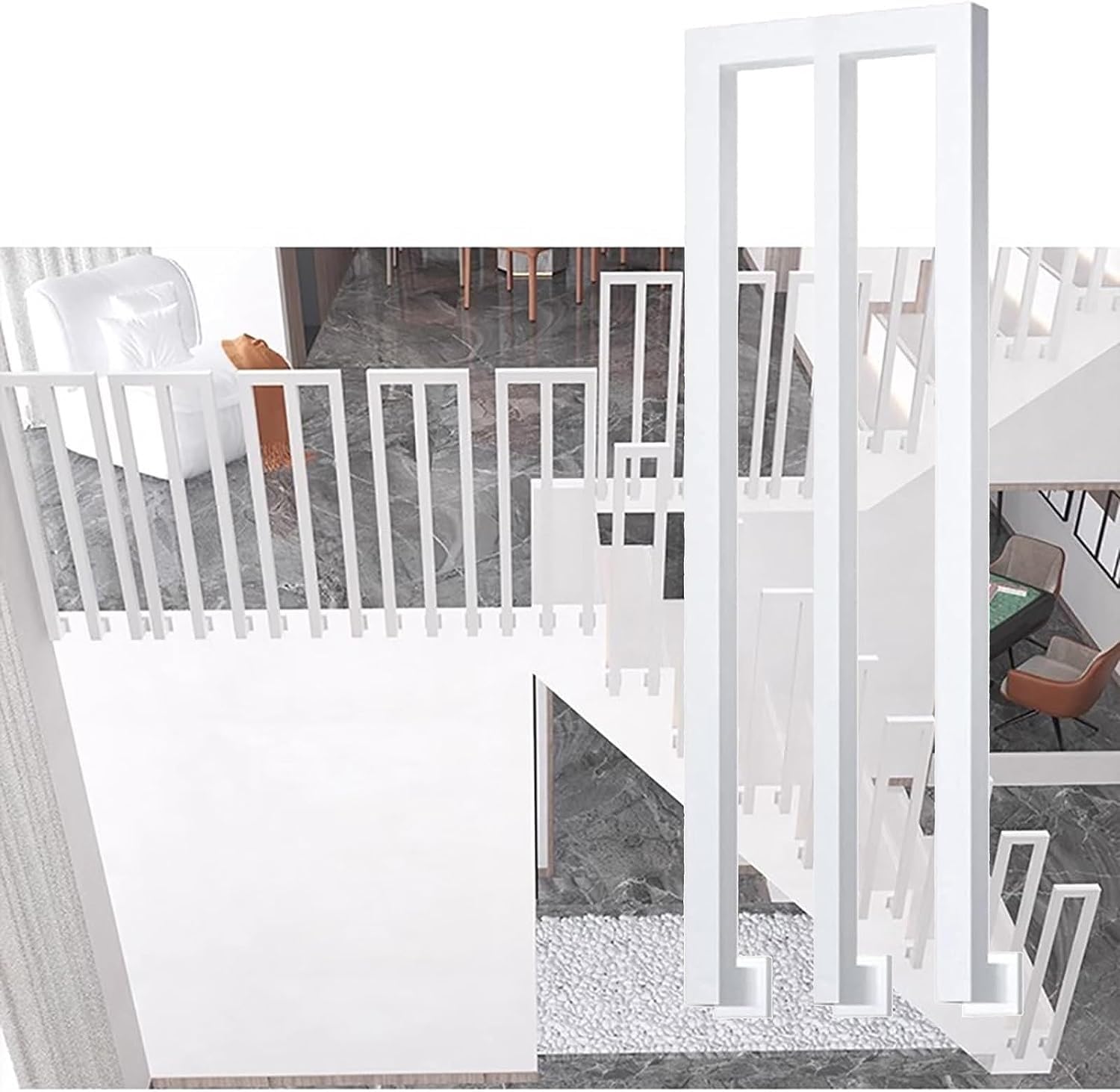 Rambarde d'escalier en fer forgé au design épuré pour balcon et hauteur sur mesure