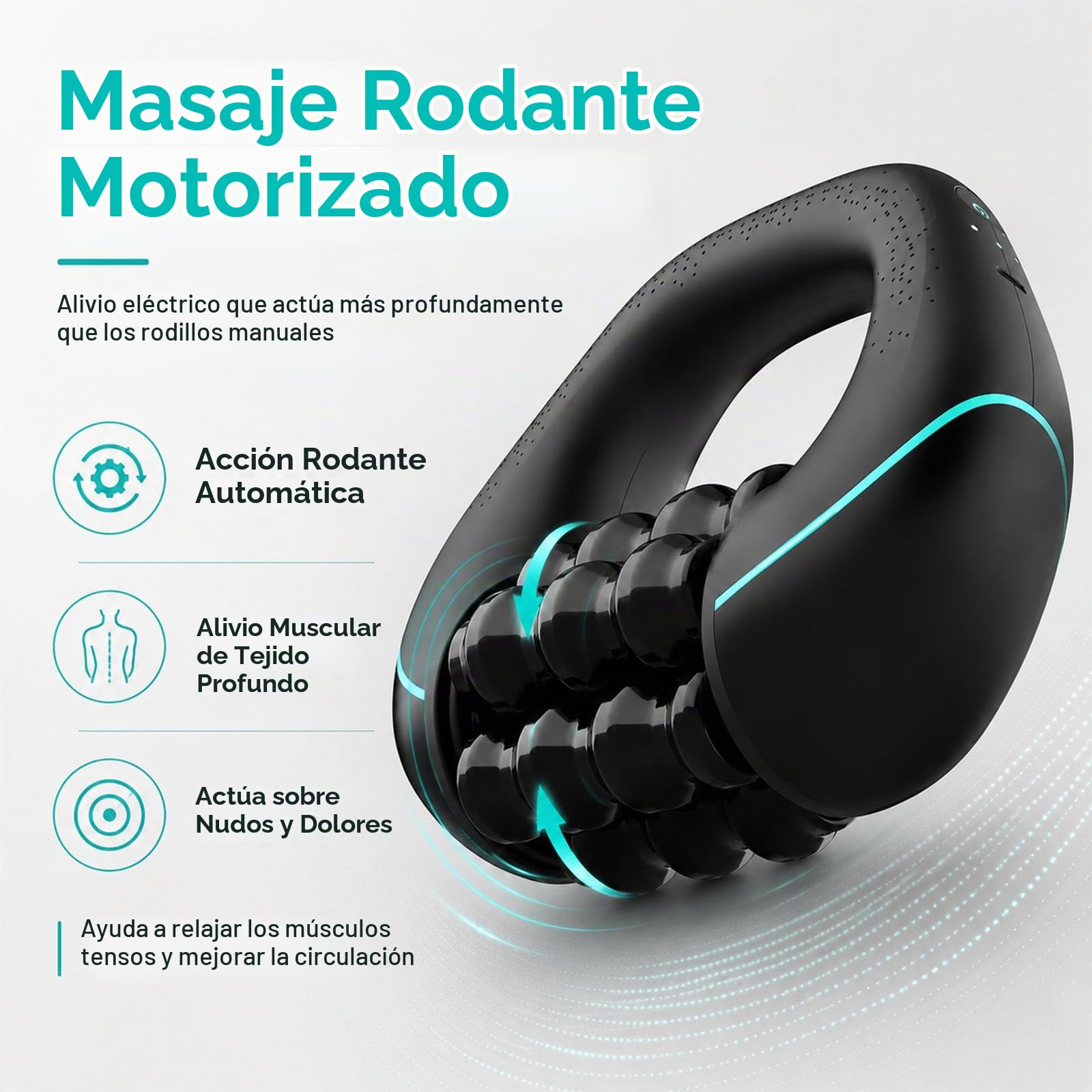 Masajeador De Rodillos Compacto, Masajeador Eléctrico | Tres Niveles De Potencia De Rotación, Para Masajes Locales En Todo El Cuerpo,Alivia la fatiga muscular en cualquier lugar