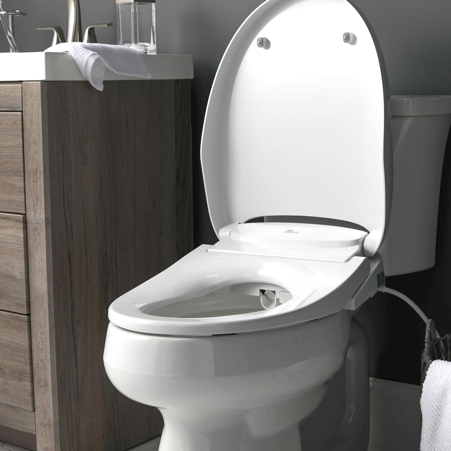 BioBidet White Elongated Electric Bidet Toilet Seat with Remote
