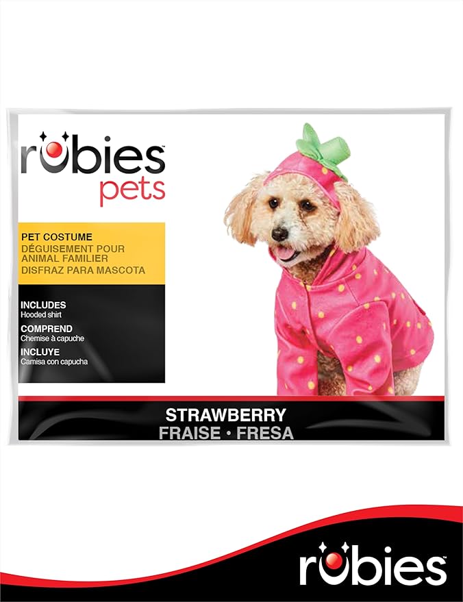 Disfraz de fresa en sudadera para perro o gato, talla XL miniatura 5
