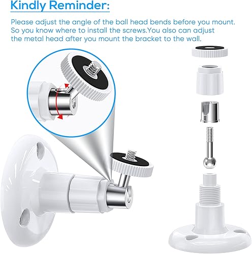 Miniatura 4 de FastSnail Soporte de pared compatible con Wyze Cam Pan & Wyze Cam Pan V2 & Wyze Cam V3, montaje ajustable para interiores y exteriores para WyzeCam