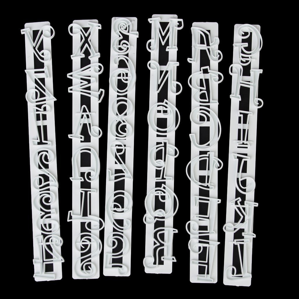 MaltonYO17 6pcs Fondant Cake Cutter Mould Plungers Numbers and Alphabet Letters