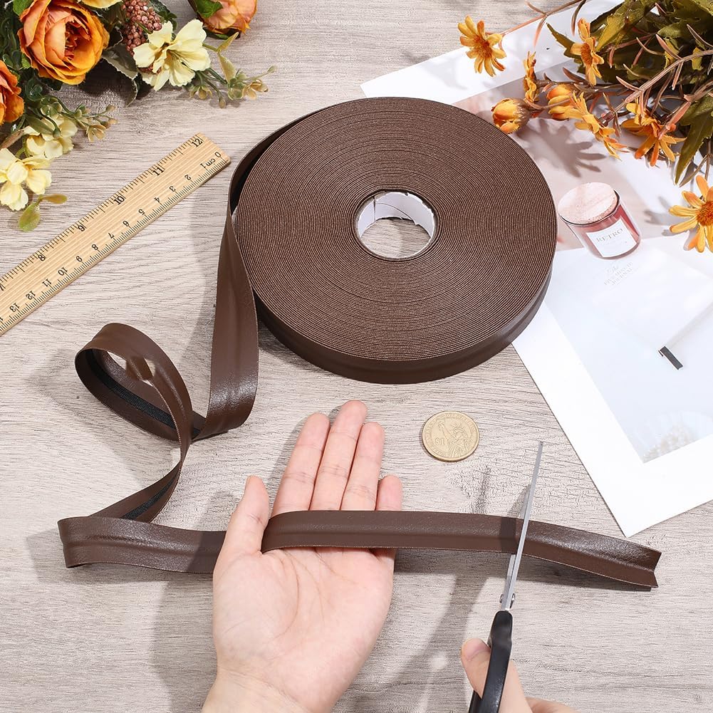 25.15 Yards PU Leather Double Fold Bias Tape Fold Over Trim Strap