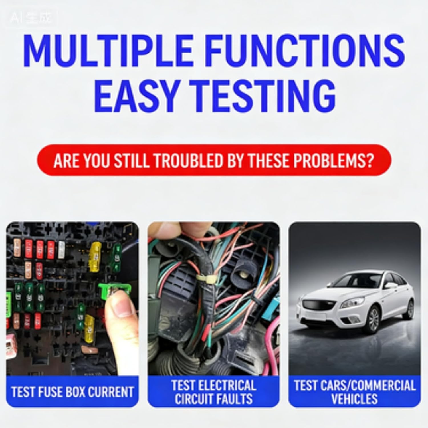 Cnbj 611 Tester, Parasitic Draw Tester, Automotive Fuse & Circuit Current Testers, Car Relay Fuse Blade Checker with LED Display and Light, 20a 48v High-Precision Car Circuit Probe Tool (2)