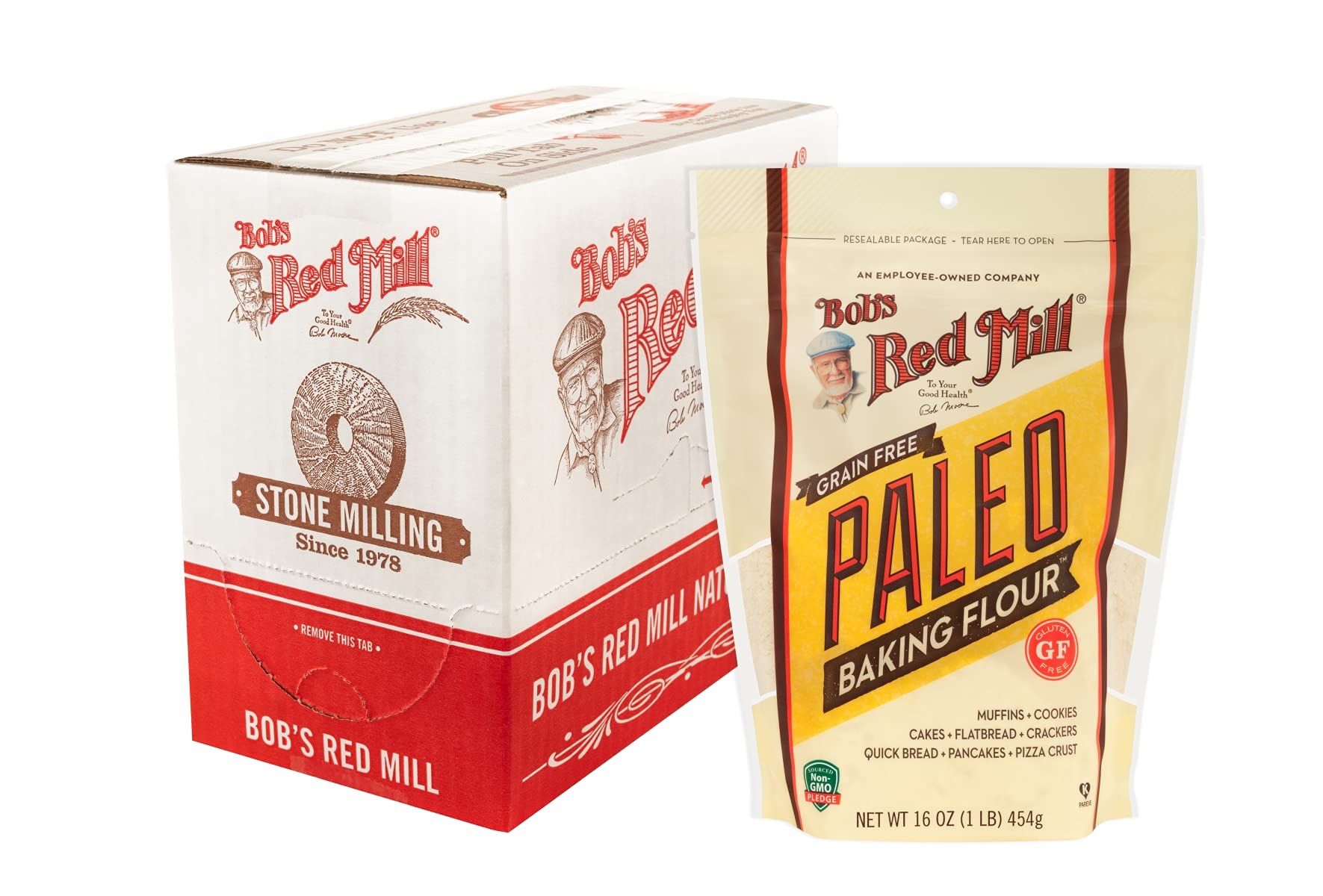 Bob's Red Mill Paleo Baking Flour, 16oz (Pack of 4) - Gluten Free, Non GMO, Vegan, Paleo Friendly, Kosher
