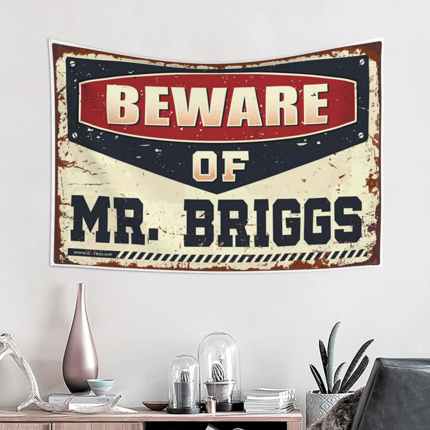 Man Cave Decor And Accessories Beware Of Mr. Briggs Tapestry Funny Home Decor Funny Bedroom Decor(100X150CM)