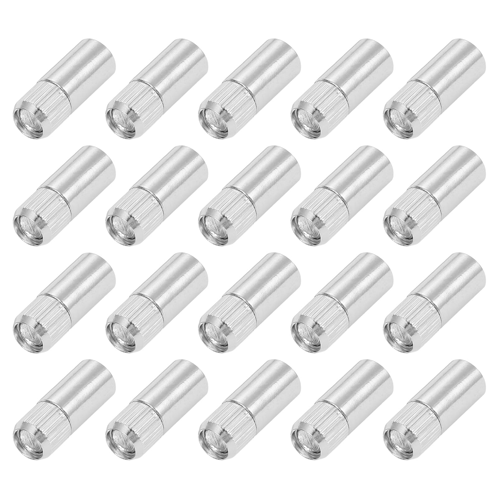uxcell24 Pcs Shelf Bracket Peg Nickel Plated 8mm/0.31" Dia Metal Nickel Plated Holder Support Pins with Screws Cover for Furniture Wardrobe Cupboard Bookcase Shelves Bracket, Silver