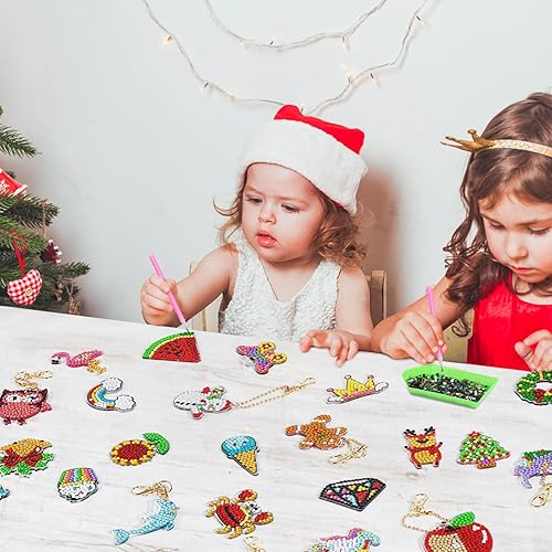 Miniatura 5 de Calendario de Adviento 2023, kits de pintura de diamantes, calendario de Adviento para niños, calendario de cuenta regresiva de Navidad de 24 días,