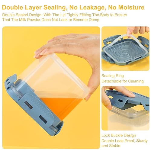 Miniatura 4 de Accmor Dispensador de fórmula sobre la marcha, contenedor de fórmula para llevar, contenedor portátil de leche en polvo para niños con cuchara para