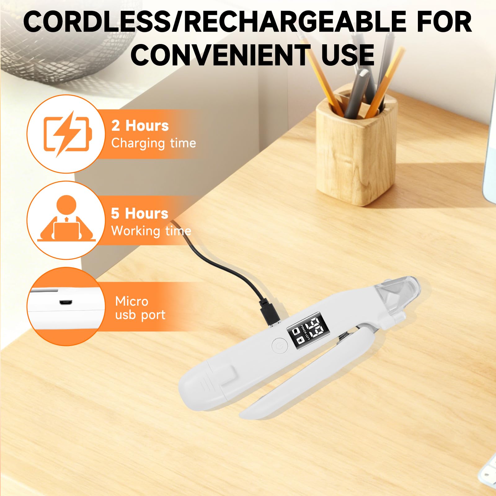 2 in 1 Dog Nail Clippers an Nail Grinder Pet Trimmers for Dogs Cats Claw Nail Care Tool USB Rechargeable Dogs Nail Trimmer with LED Lights and Storage Bag Low Noise Pet Electric Grinder - image 6