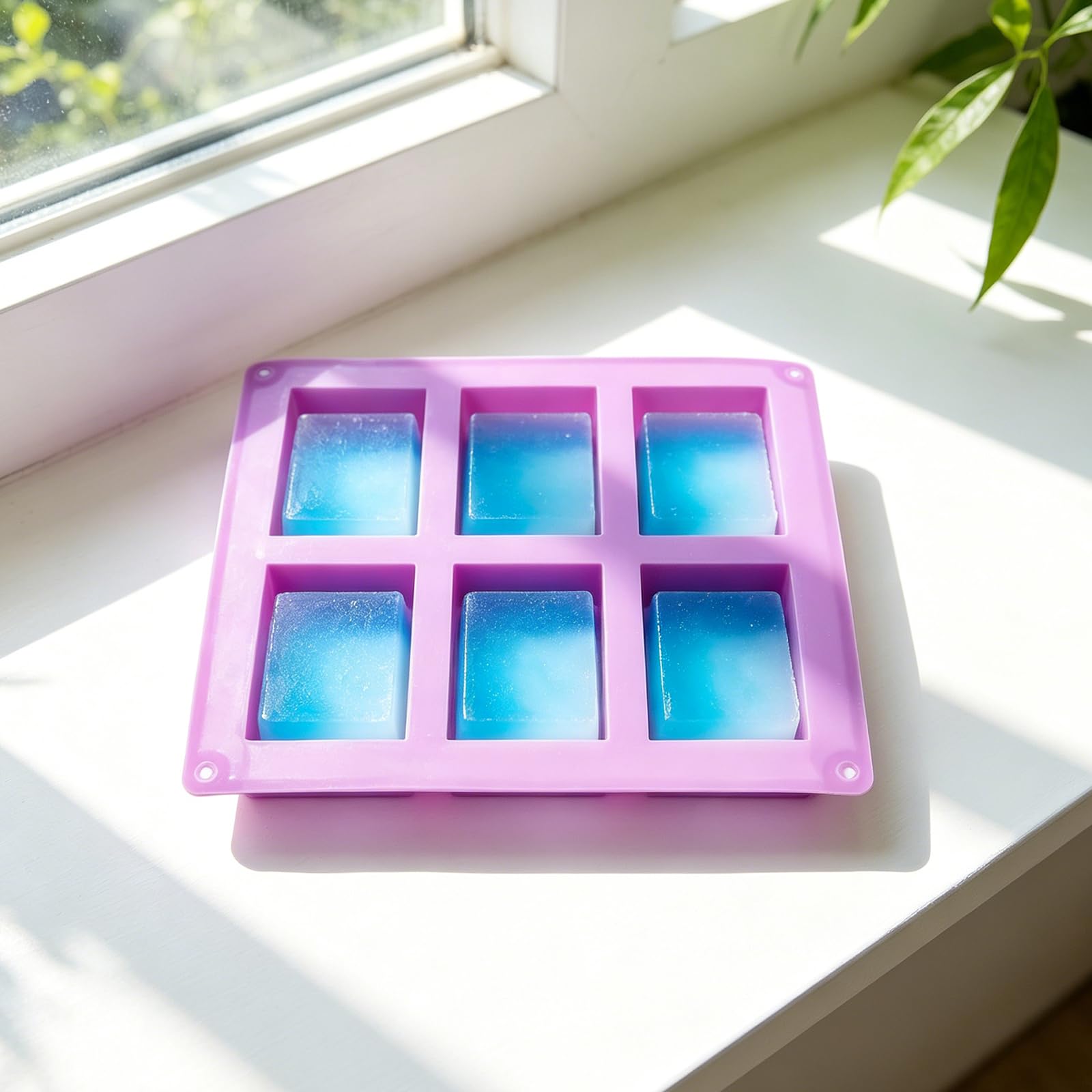 6 stampi rettangolari in silicone per sapone fatto in casa, 6 pezzi