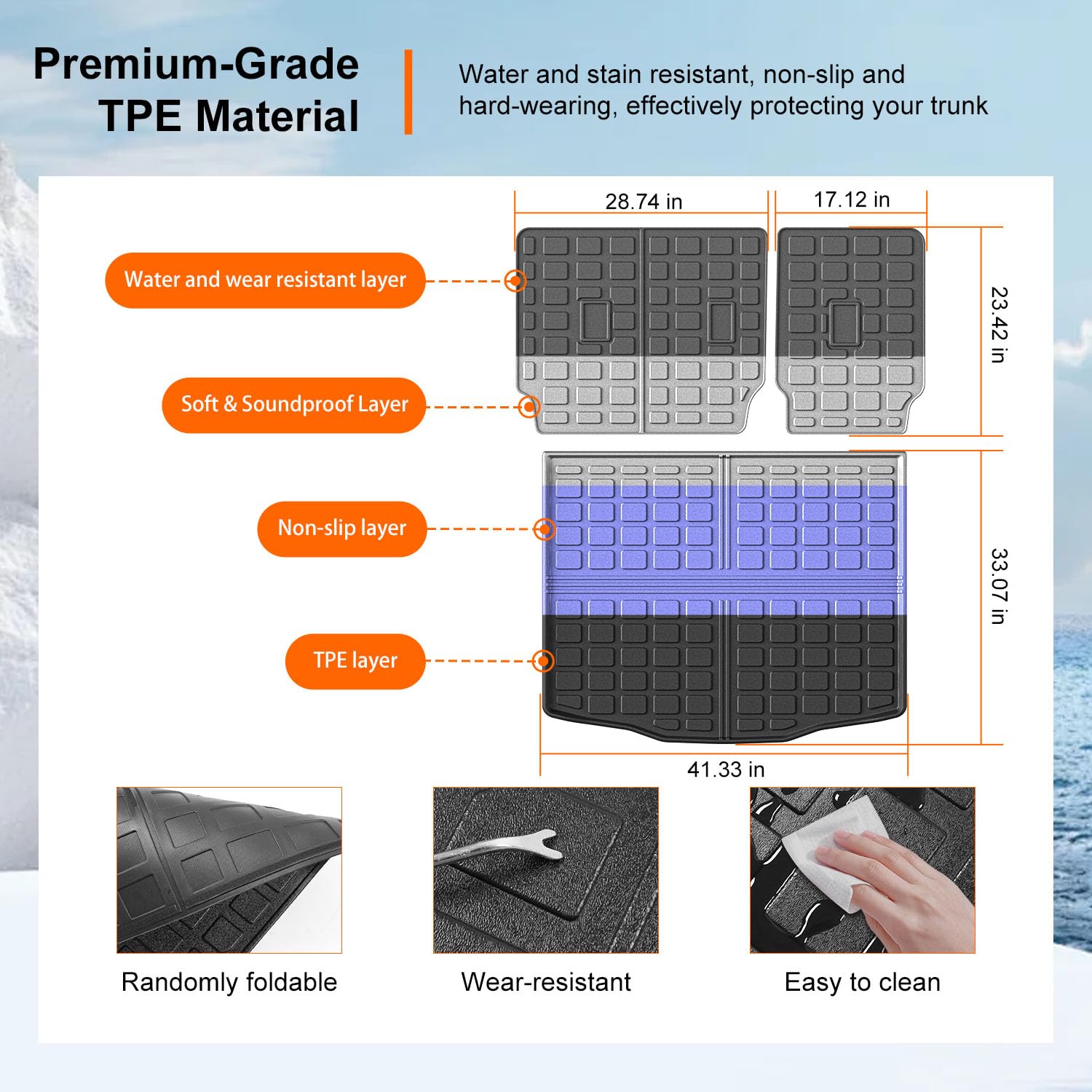 powoq Cargo Liner Compatible with 2020-2025 Ford Escape Trunk Mat All Season Protection TPE Cargo Mat Replacement for 2020 2021 2022 2023 2024 2025 Ford Escape Accessories (Trunk Mat+Backrest Mat powoq Cargo Liner Compatible with 2020-2025 Ford Escape Trunk Mat All Season Protection TPE Cargo Mat Replacement for 2020 2021 2022 2023 2024 2025 Ford Escape Accessories (Trunk Mat+Backrest Mat
