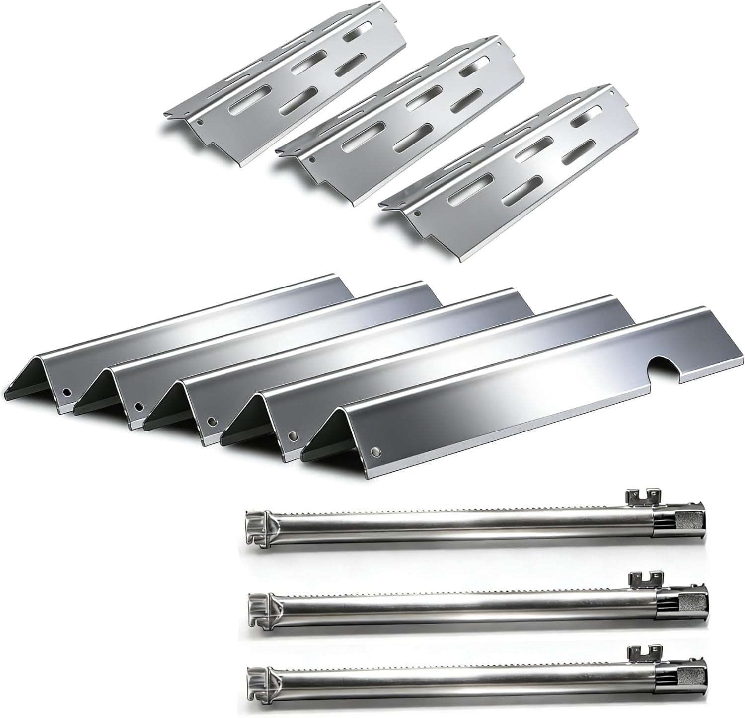 Fits Weber Genesis II & S-310 Grill Parts: Stainless Steel 3-Piece Kit (Flavorizer Bars 66032, Heat Deflector 66040, Burner Tubes 67489/90/91) for E-310, E-315, S-335, LX 340, GS4 Models