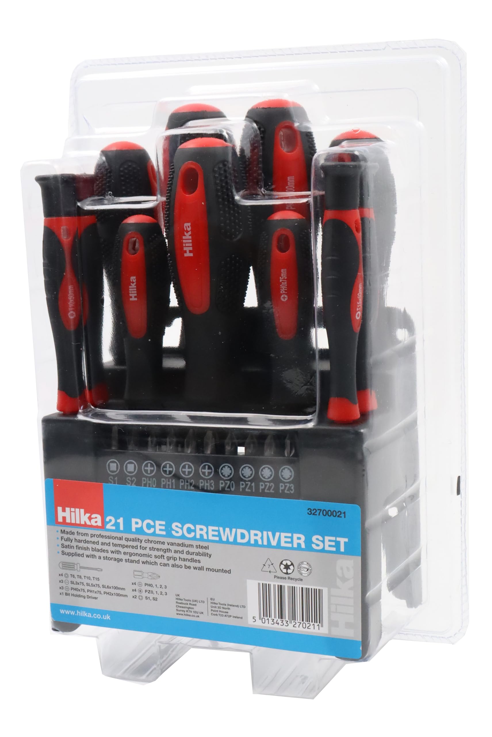 Hika 32700021 21 PCE Screwdriver Set, Red