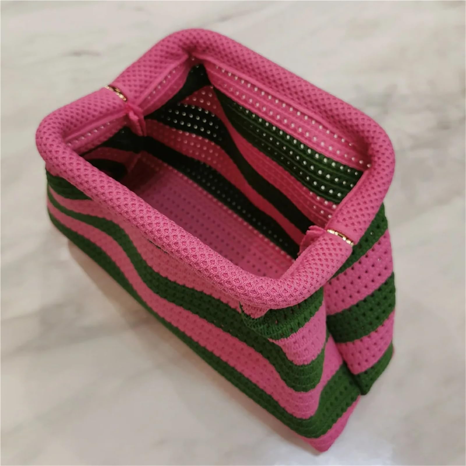 Borsa a tracolla da donna a righe colorate lavorate a maglia sera all'uncinetto cava spiaggia estiva for gnocchi intrecciata a mano Per Donna(Green)