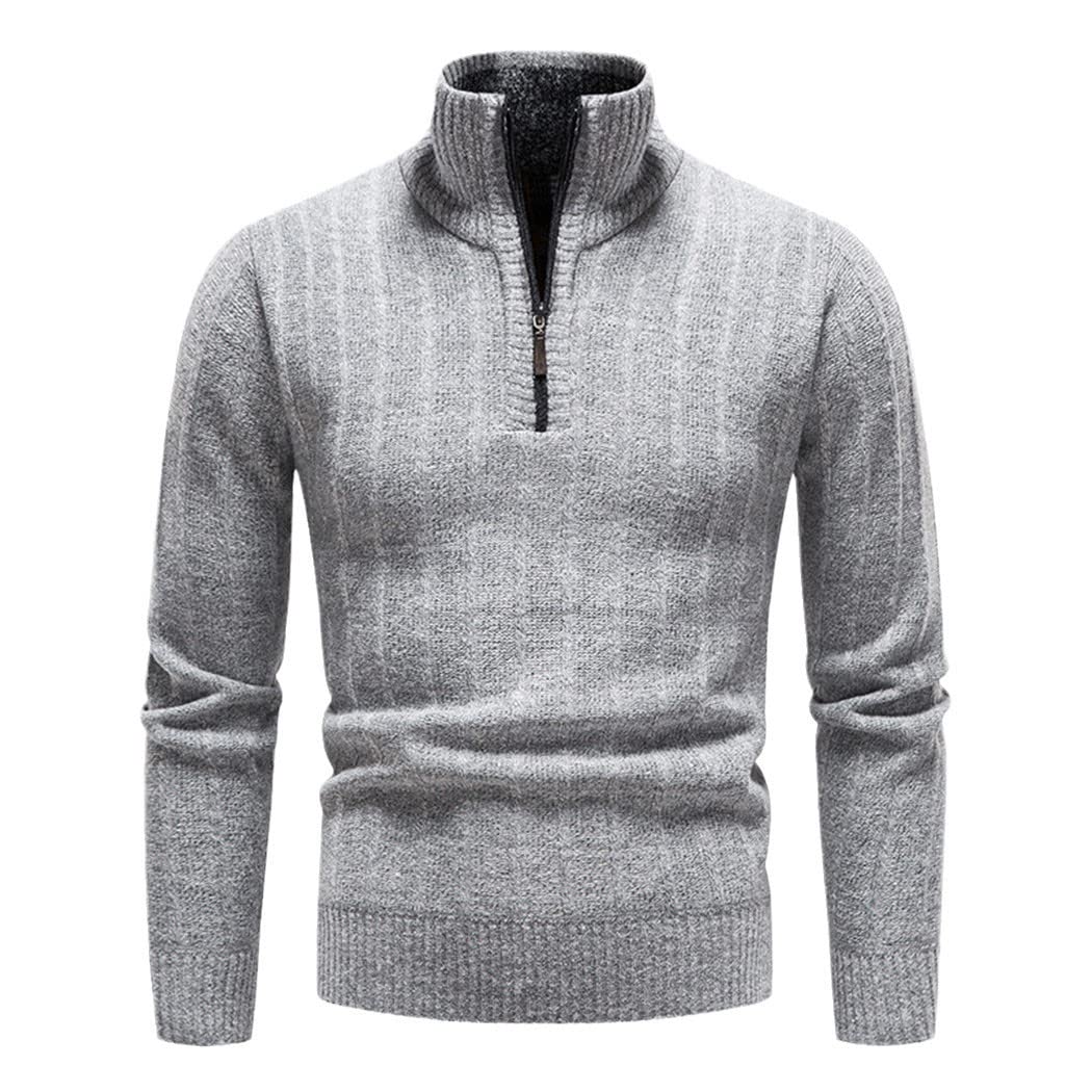 Pull d'hiver en polaire homme gris clair XXL chic et isolant