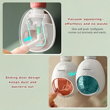 Toothpaste Dispenser Wall Mounted for Bathroom, Sapphire Blue