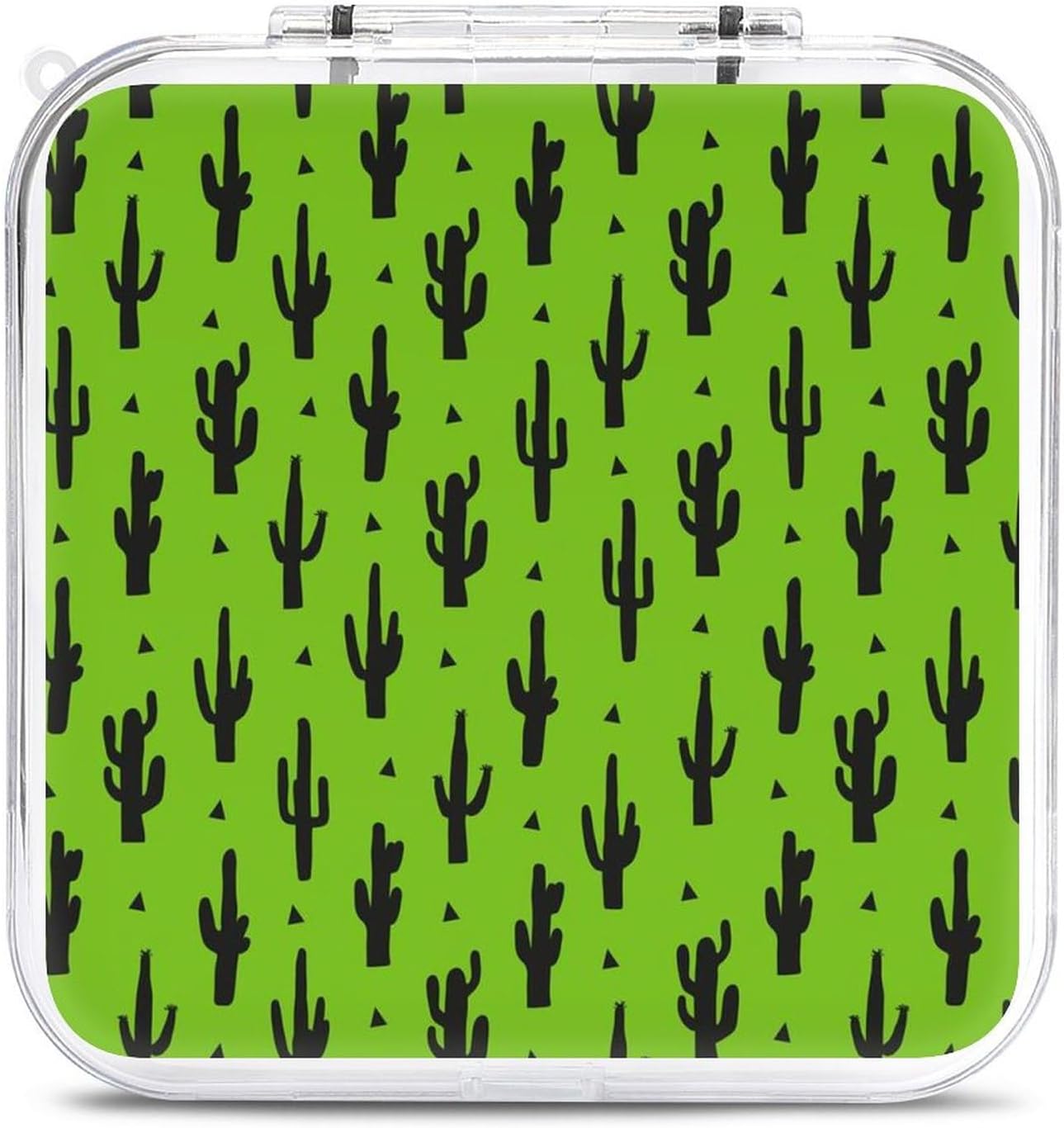 Cactus Pattern Game Card Case Compatible with Switch Portable Storage Box with 12 Game Card Slots for Home Travel