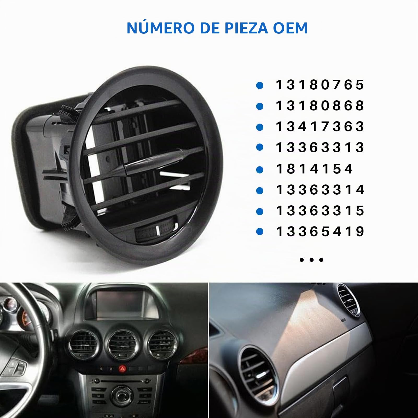 4 Piezas Tapas De Rejilla De Ventilación Boquilla De Aire Boquillas De Ventilación Rejilla Cromada Compatible con Opel Adam Corsa D MK3 Reemplazo para 13417363 2201099 13363314