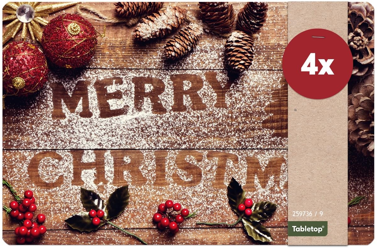 Lot De 4 Sets De Table Lavables Motif Maison Dans La Neige 39 Cm