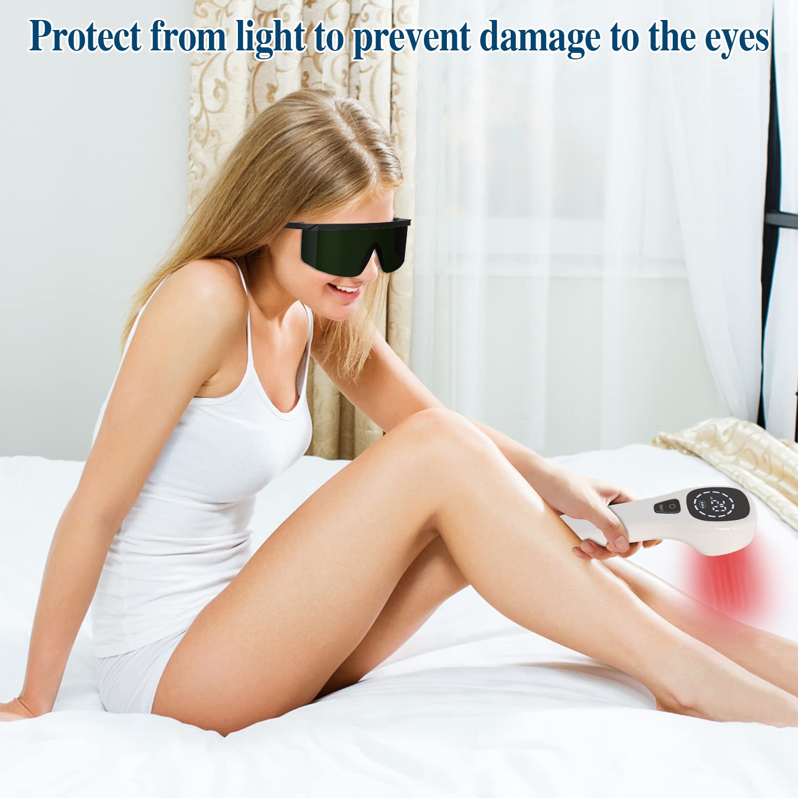 iKeener Laser-Augenschutz Brille,Professionelle 190nm-2000nm Wellenlänge IPL Rotlicht Schutzbrille für Haarentfernungs Behandlung und Kosmetik-Operator,mit Schutzbox
