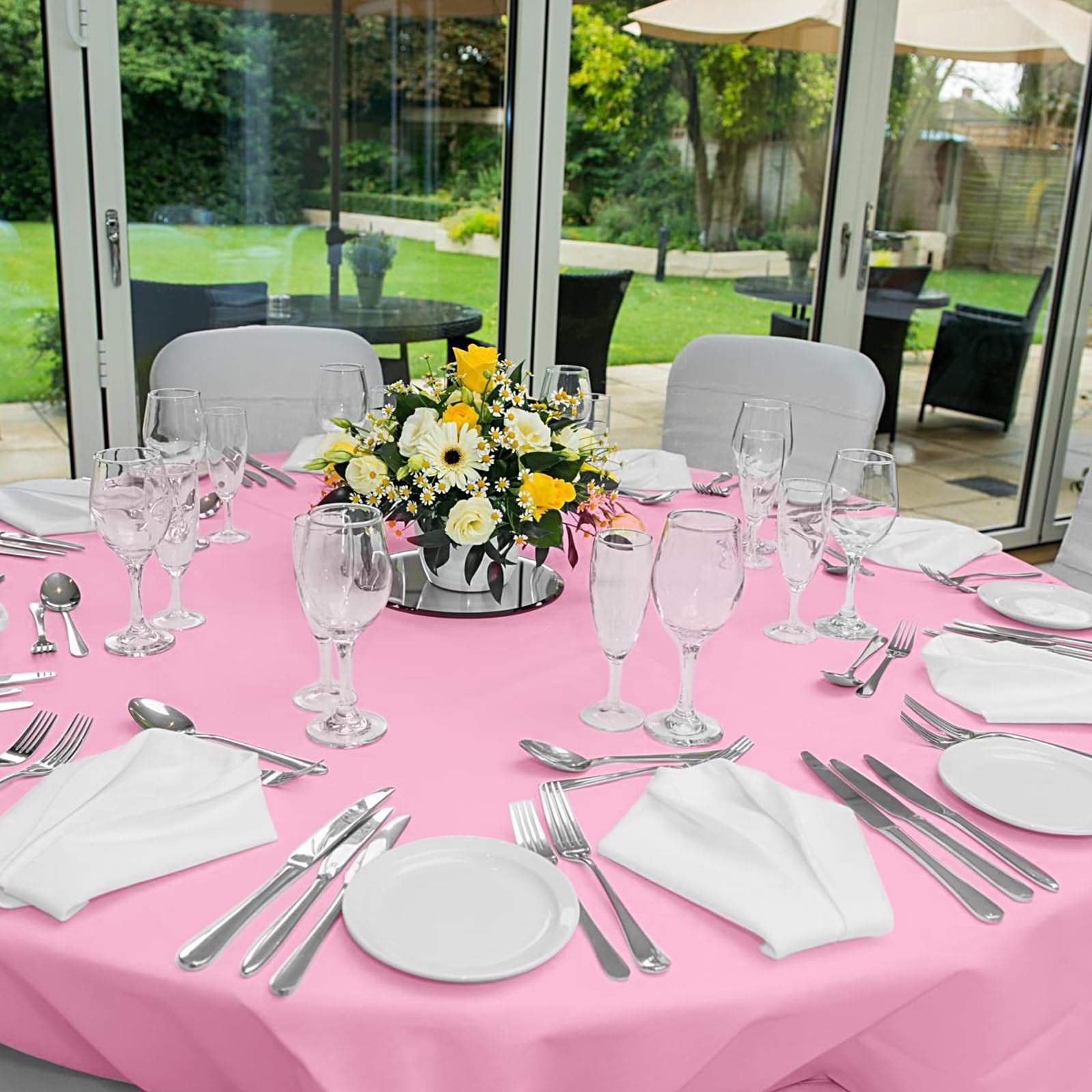 MASHAN 12 Pack Pink Plastic Tablecloths - Disposable Rectangle Covers 54x108 Inch For Wedding, Birthday, Valentine's - View #6
