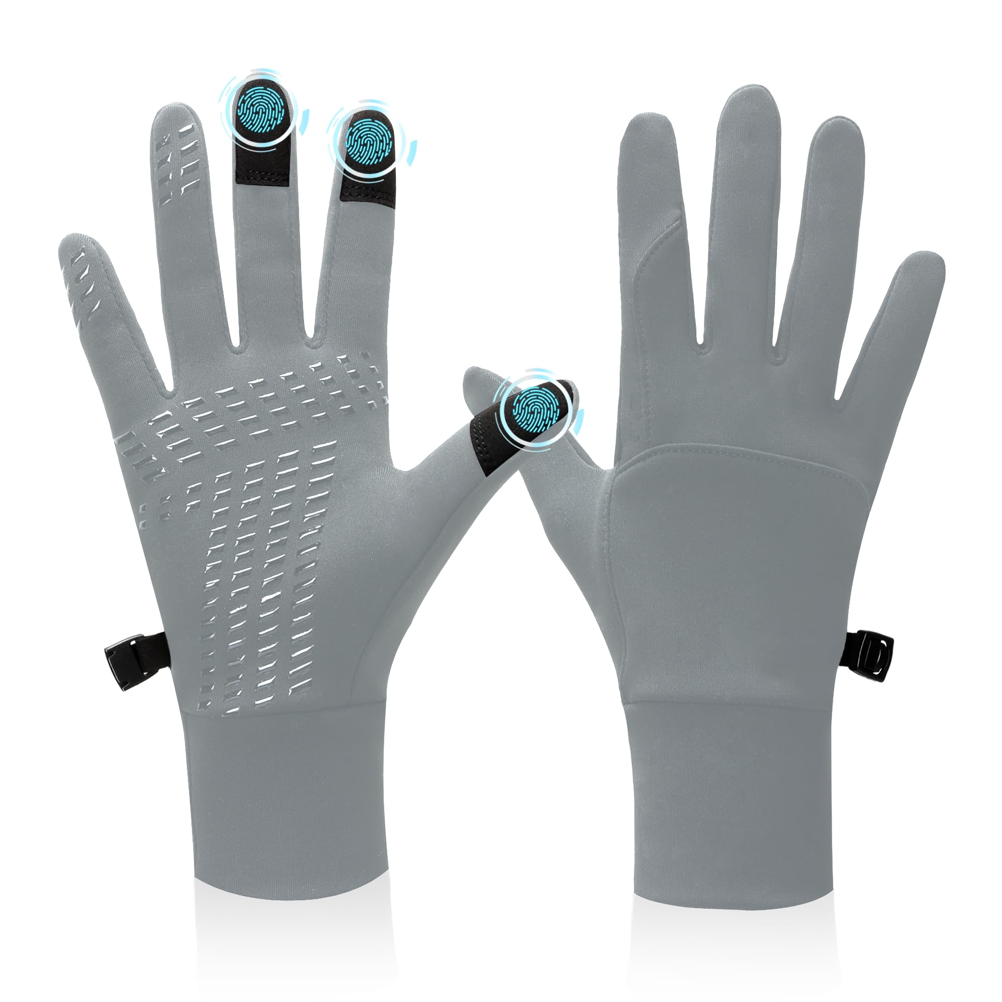 BLUEVER Guanti da Corsa, Guanti Invernali Antivento Touchscreen Guanti Sportivi Caldi Antiscivolo Idrorepellenti per Uomo Donna, Idea per Corsa, Ciclismo, Arrampicata, Escursionismo