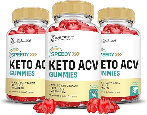 Justified Laboratories Paquete de 3 gomitas Speedy Keto ACV de fórmula avanzada de 1000 mg Speedy Keto Gummies Vinagre de sidra de manzana formulado
