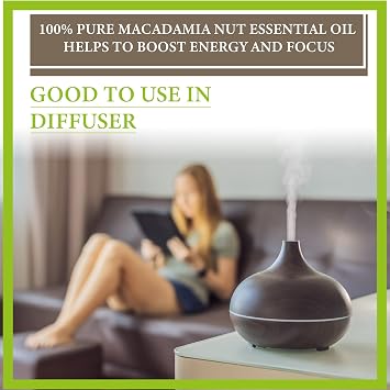 Macadamia Nut Essential Oil| 100% Pure Organic Unrefined Cold Press Natural Oil for Face, Hair and Skin Glass Bottle (50ML)